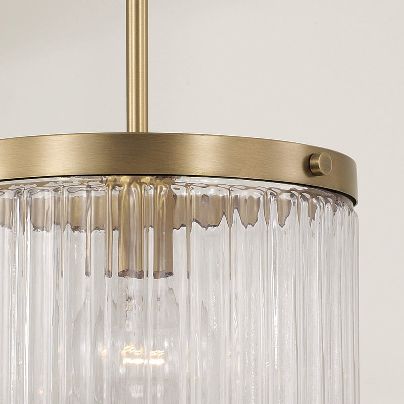 Capital Lighting 356211AD One Light Pendant, Aged Brass