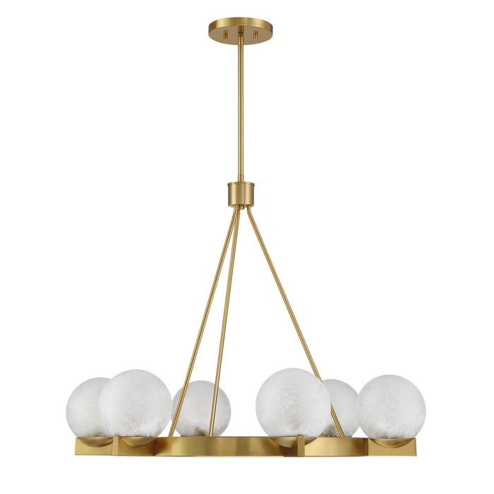 Savoy House 1-1014-6-322 Six Light Chandelier, Warm Brass