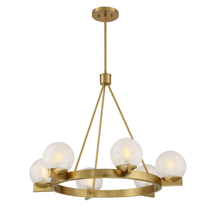 Savoy House 1-1014-6-322 Six Light Chandelier, Warm Brass