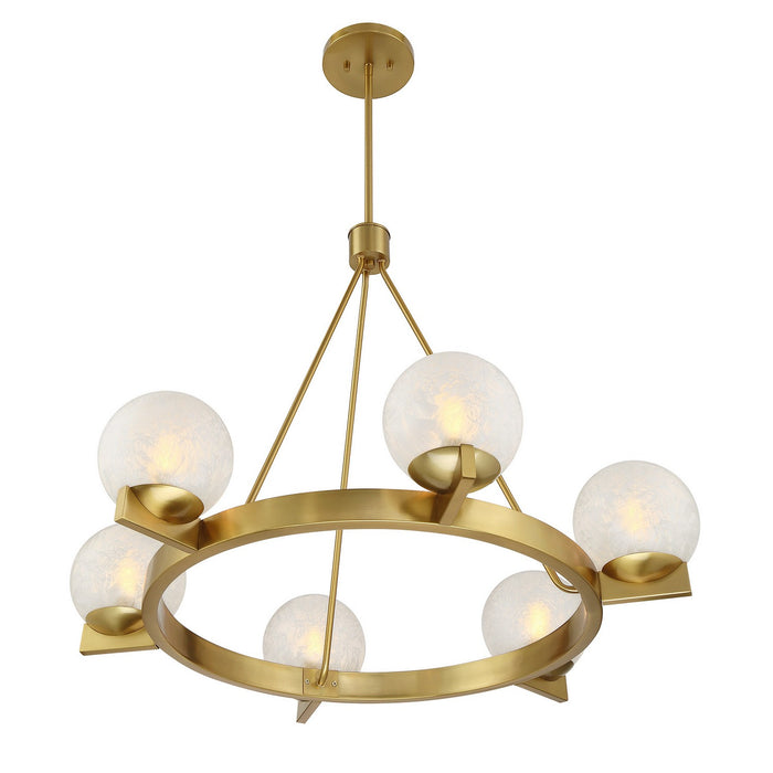 Savoy House 1-1014-6-322 Six Light Chandelier, Warm Brass