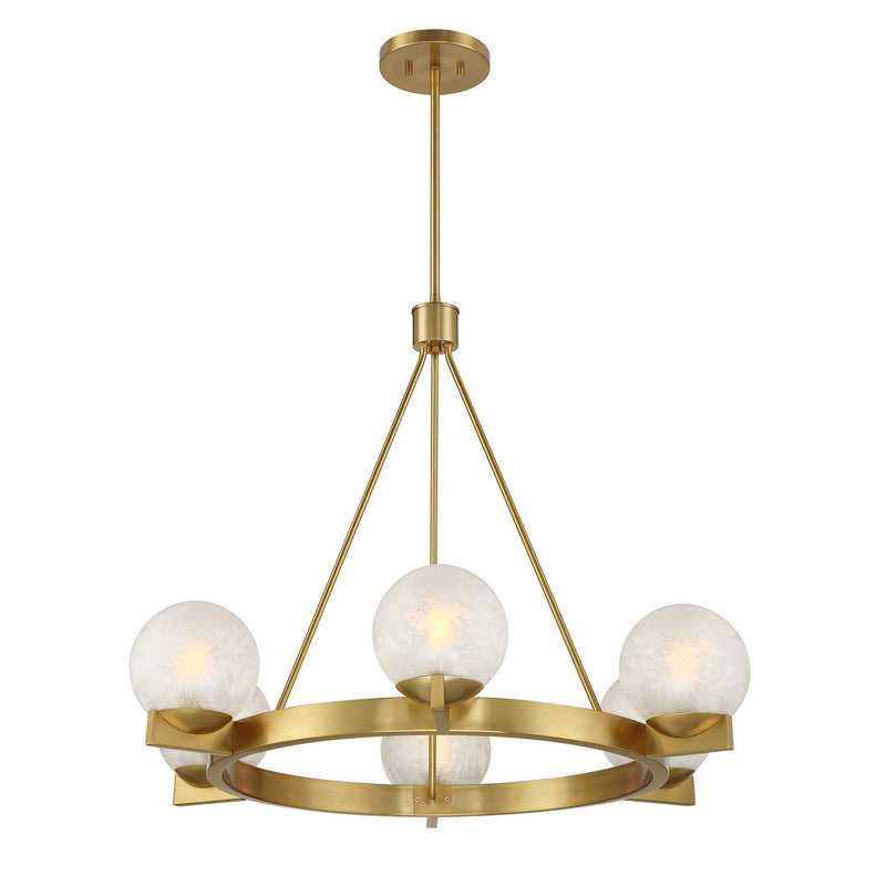 Savoy House 1-1014-6-322 Six Light Chandelier, Warm Brass
