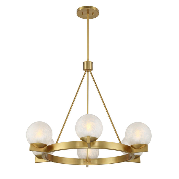 Savoy House 1-1014-6-322 Six Light Chandelier, Warm Brass