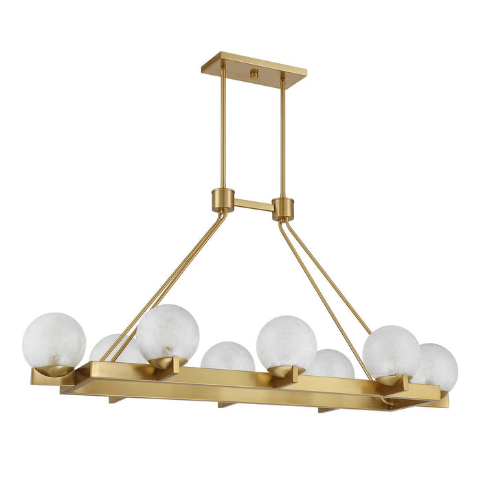 Savoy House 1-1016-8-322 Eight Light Linear Chandelier, Warm Brass