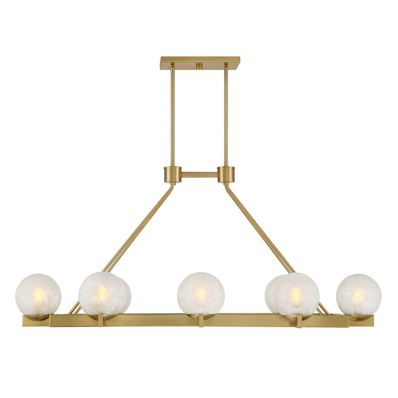 Savoy House 1-1016-8-322 Eight Light Linear Chandelier, Warm Brass