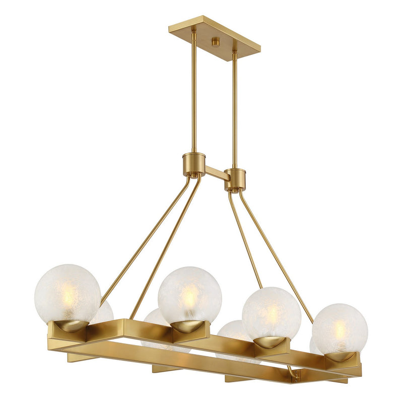Savoy House 1-1016-8-322 Eight Light Linear Chandelier, Warm Brass