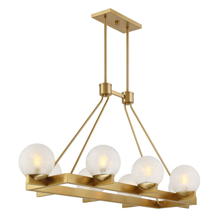 Savoy House 1-1016-8-322 Eight Light Linear Chandelier, Warm Brass