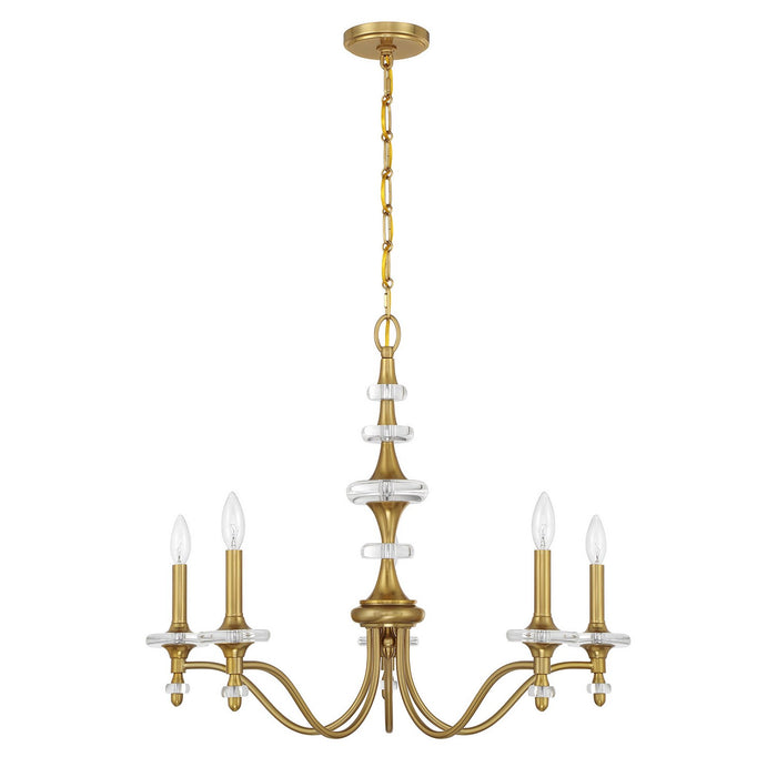 Savoy House 1-1361-5-322 Five Light Chandelier, Warm Brass