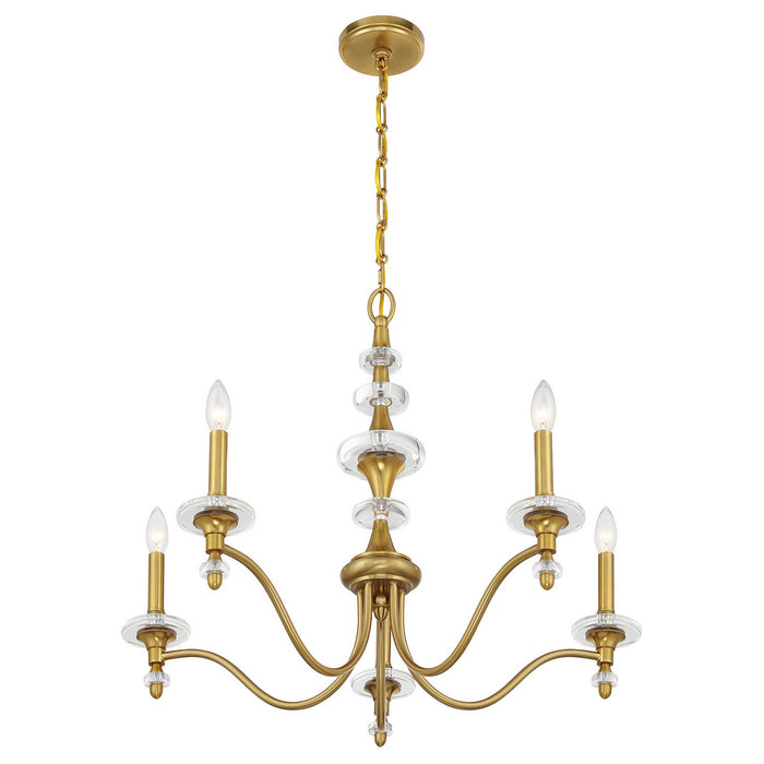 Savoy House 1-1361-5-322 Five Light Chandelier, Warm Brass