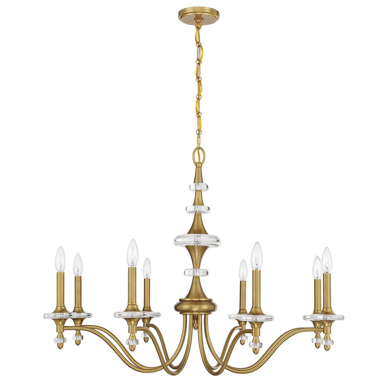 Savoy House 1-1362-8-322 Eight Light Chandelier, Warm Brass