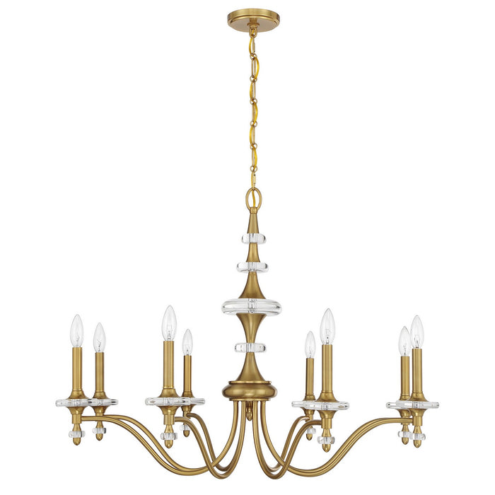 Savoy House 1-1362-8-322 Eight Light Chandelier, Warm Brass