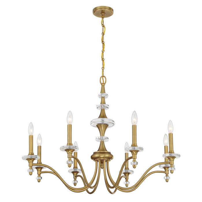 Savoy House 1-1362-8-322 Eight Light Chandelier, Warm Brass