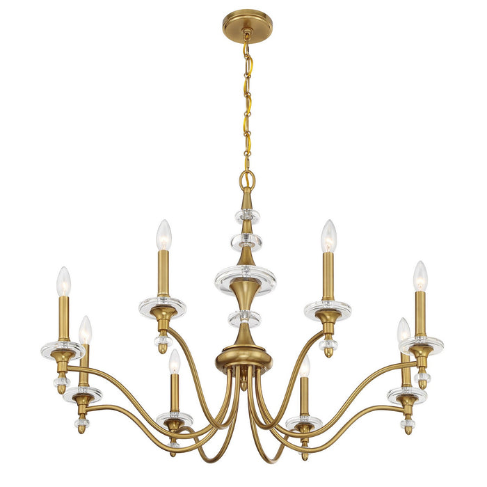 Savoy House 1-1362-8-322 Eight Light Chandelier, Warm Brass
