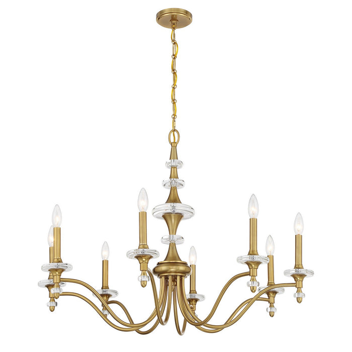Savoy House 1-1362-8-322 Eight Light Chandelier, Warm Brass