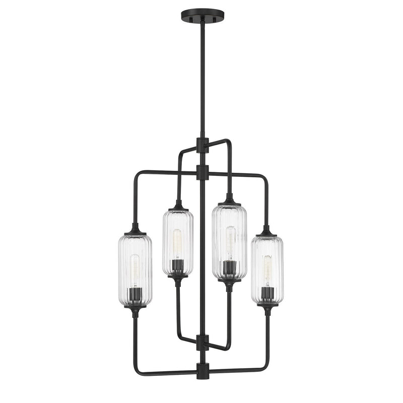 Savoy House 1-3023-4-89 Four Light Chandelier, Matte Black