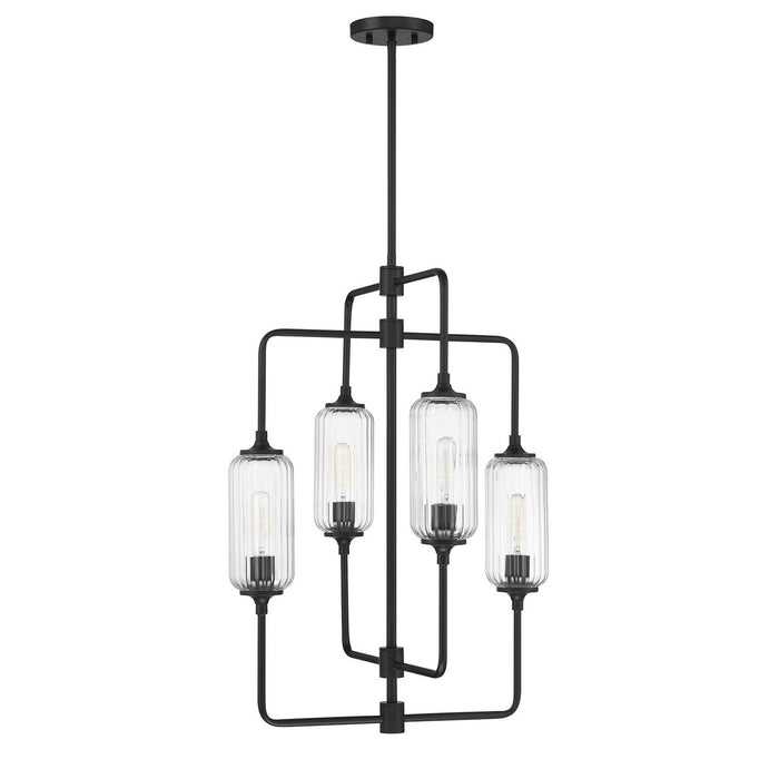 Savoy House 1-3023-4-89 Four Light Chandelier, Matte Black