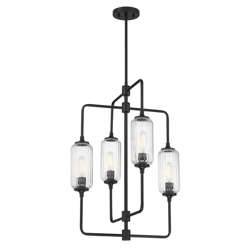 Savoy House 1-3023-4-89 Four Light Chandelier, Matte Black