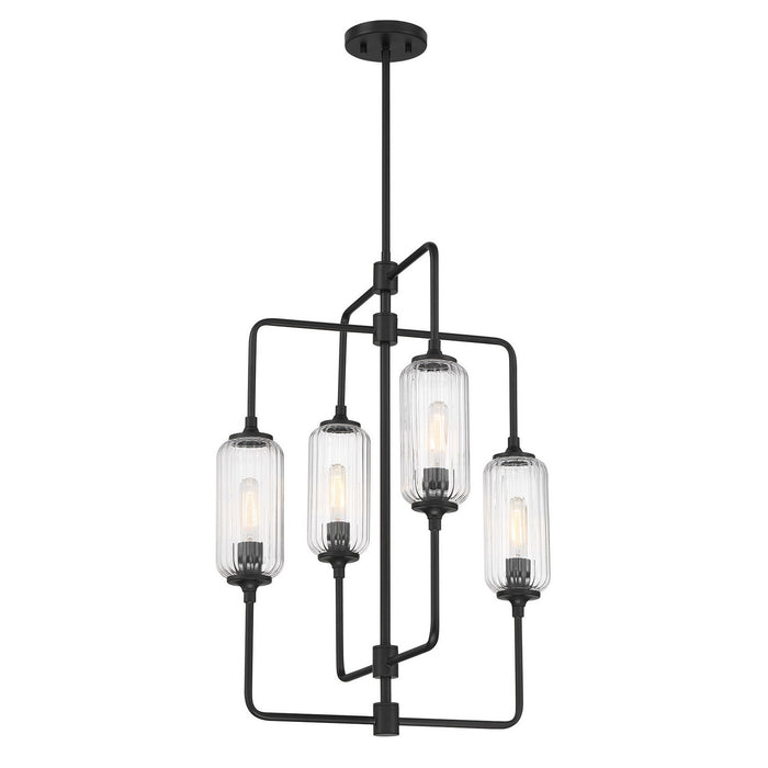 Savoy House 1-3023-4-89 Four Light Chandelier, Matte Black