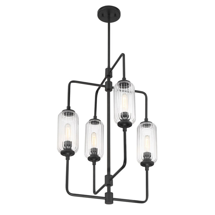 Savoy House 1-3023-4-89 Four Light Chandelier, Matte Black