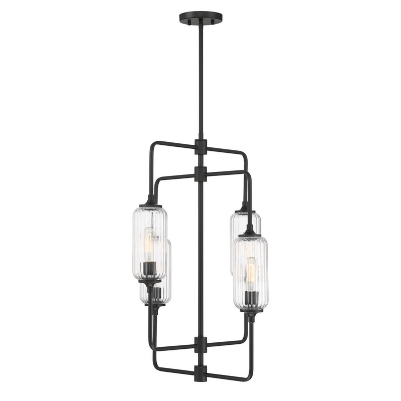 Savoy House 1-3023-4-89 Four Light Chandelier, Matte Black