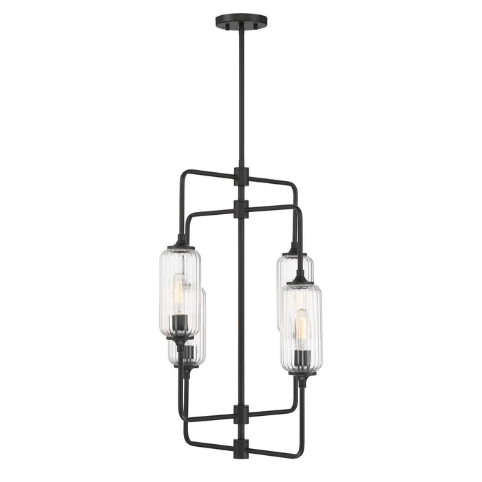 Savoy House 1-3023-4-89 Four Light Chandelier, Matte Black
