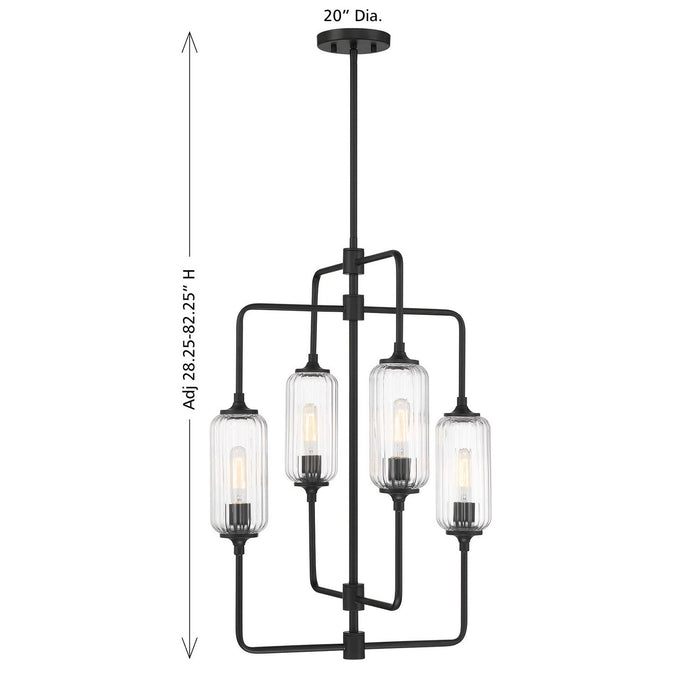 Savoy House 1-3023-4-89 Four Light Chandelier, Matte Black
