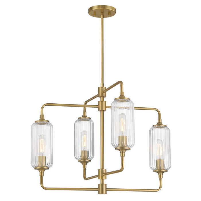 Savoy House 1-3025-4-322 Four Light Chandelier, Warm Brass