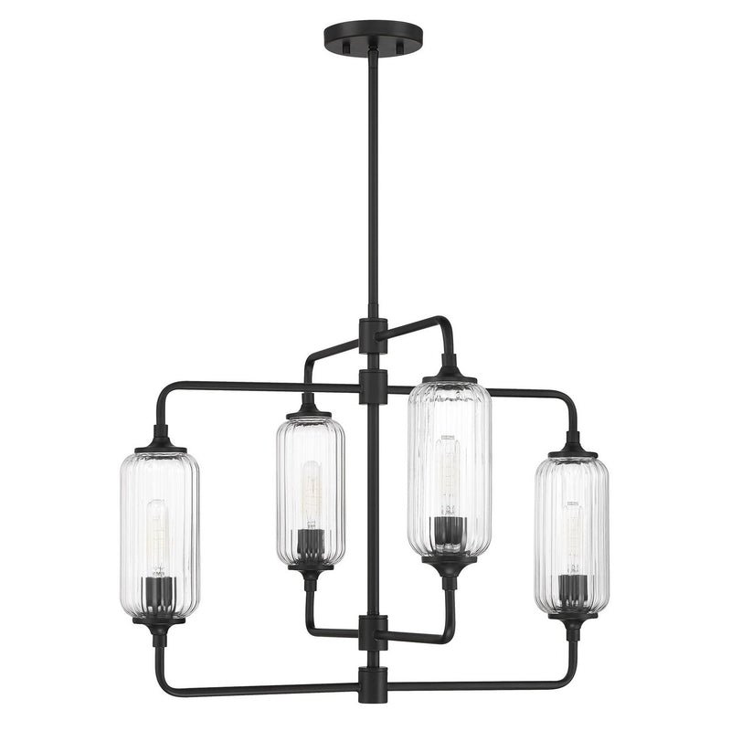 Savoy House 1-3025-4-89 Four Light Chandelier, Matte Black
