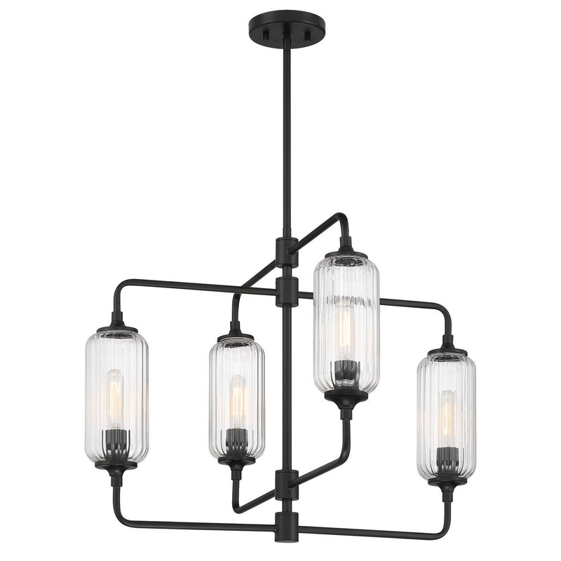 Savoy House 1-3025-4-89 Four Light Chandelier, Matte Black