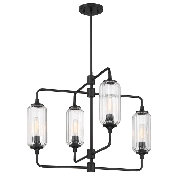 Savoy House 1-3025-4-89 Four Light Chandelier, Matte Black