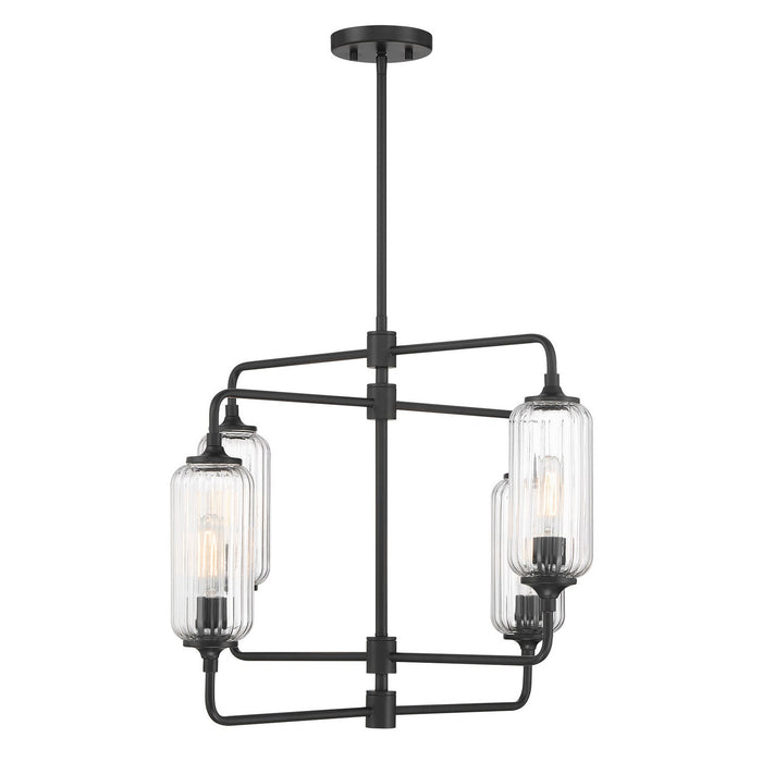 Savoy House 1-3025-4-89 Four Light Chandelier, Matte Black