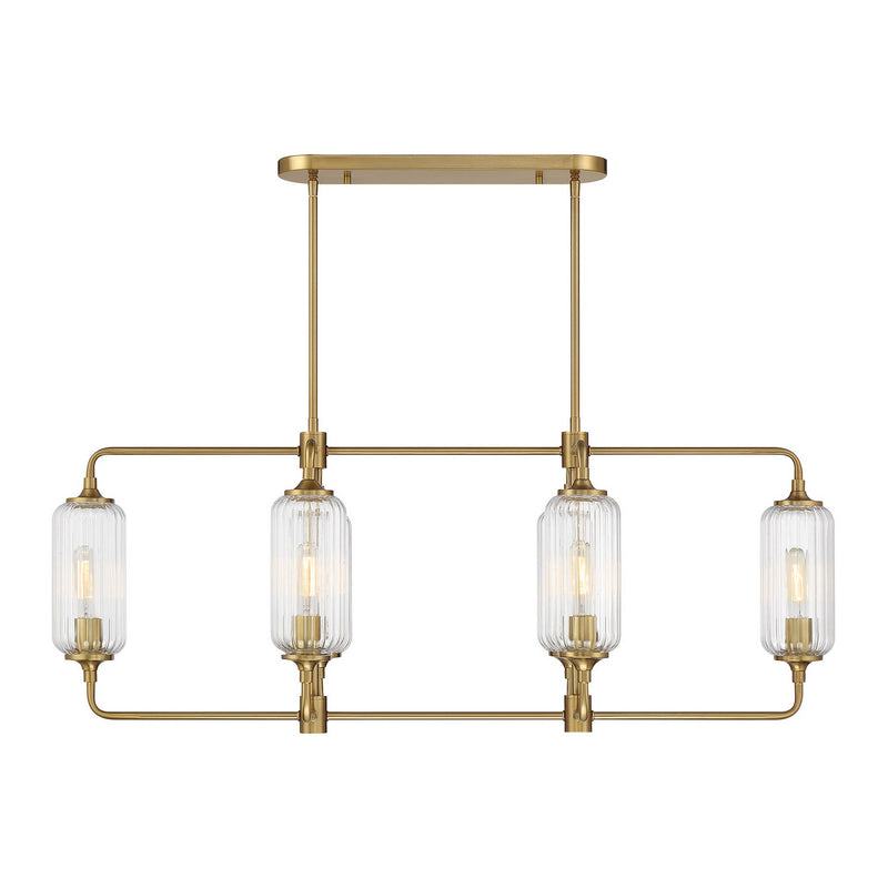 Savoy House 1-3026-6-322 Six Light Linear Chandelier, Warm Brass