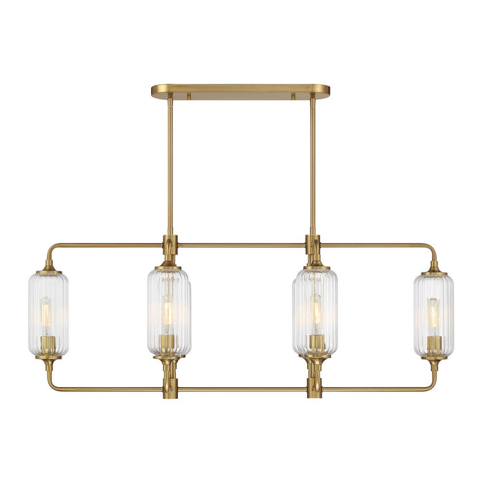 Savoy House 1-3026-6-322 Six Light Linear Chandelier, Warm Brass