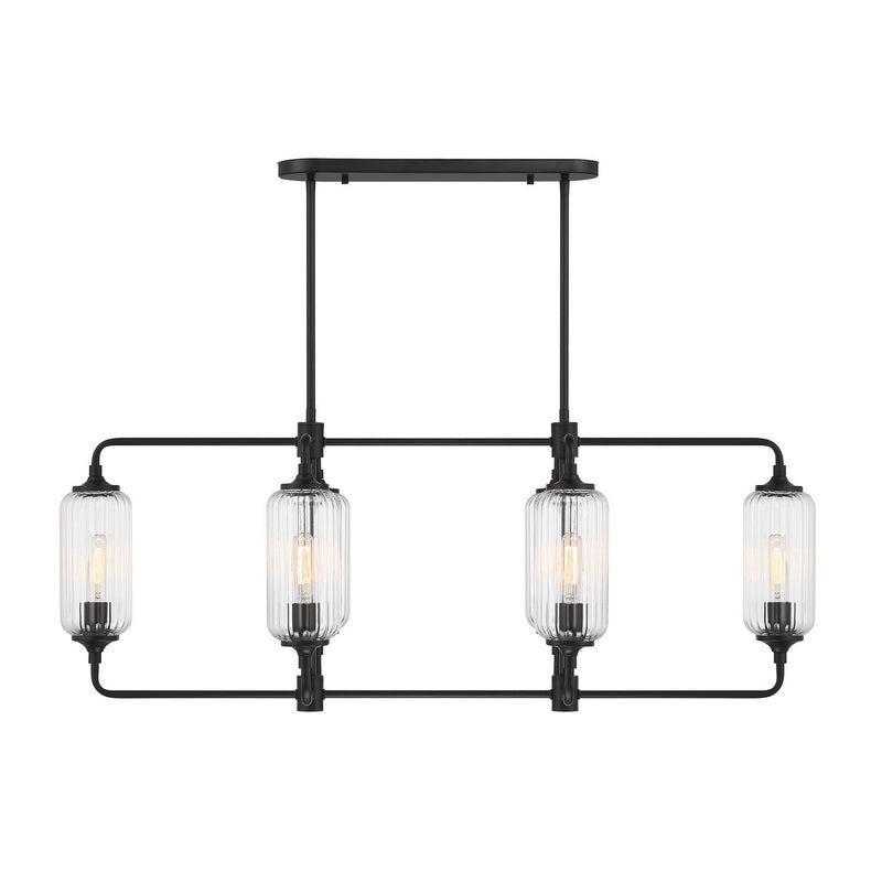 Savoy House 1-3026-6-89 Six Light Linear Chandelier, Matte Black
