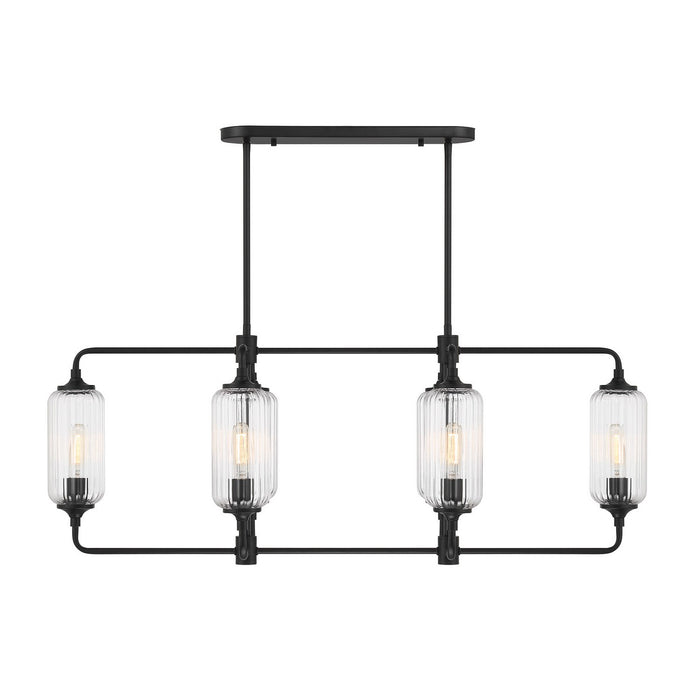 Savoy House 1-3026-6-89 Six Light Linear Chandelier, Matte Black