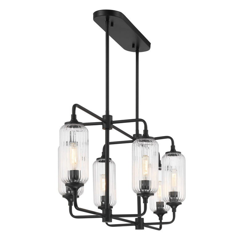 Savoy House 1-3026-6-89 Six Light Linear Chandelier, Matte Black
