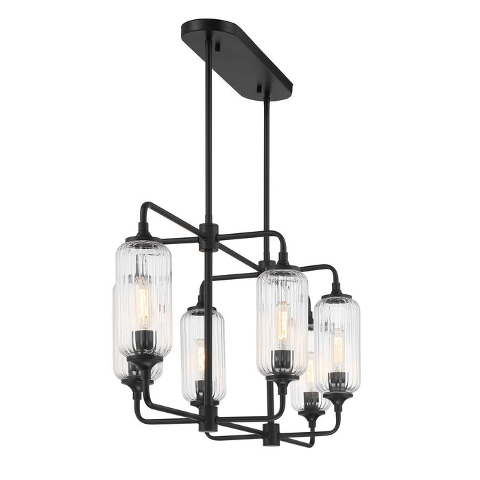 Savoy House 1-3026-6-89 Six Light Linear Chandelier, Matte Black