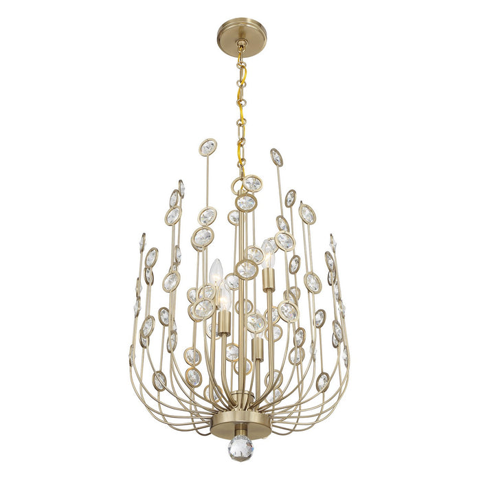 Savoy House 1-3597-4-127 Four Light Chandelier, Noble Brass