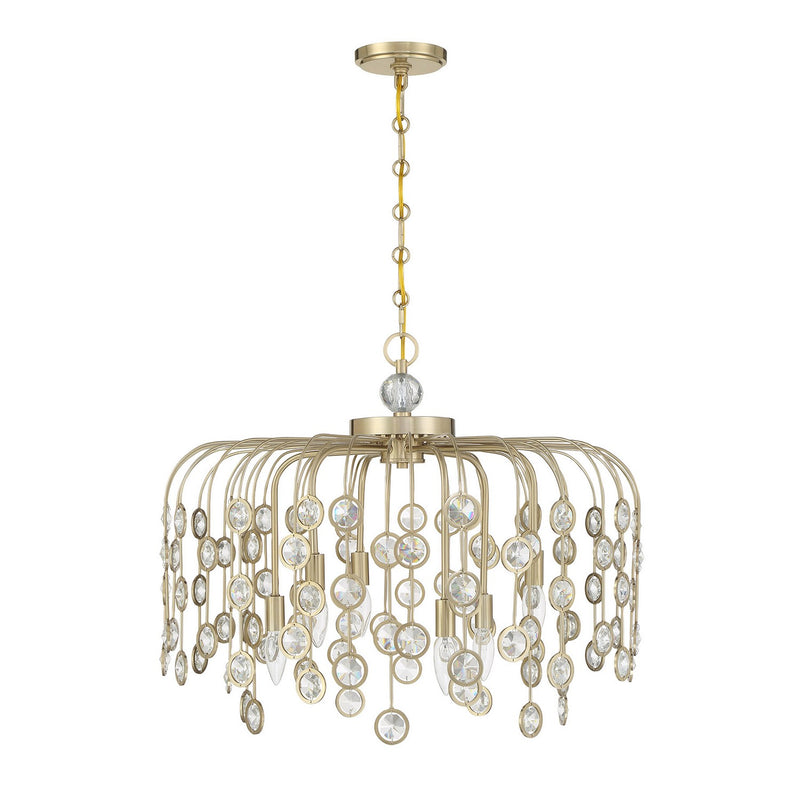 Savoy House 1-3598-6-127 Six Light Chandelier, Noble Brass