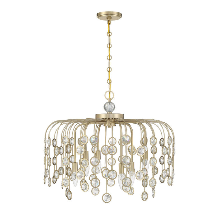 Savoy House 1-3598-6-127 Six Light Chandelier, Noble Brass