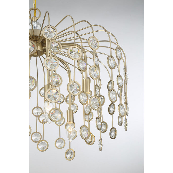 Savoy House 1-3598-6-127 Six Light Chandelier, Noble Brass