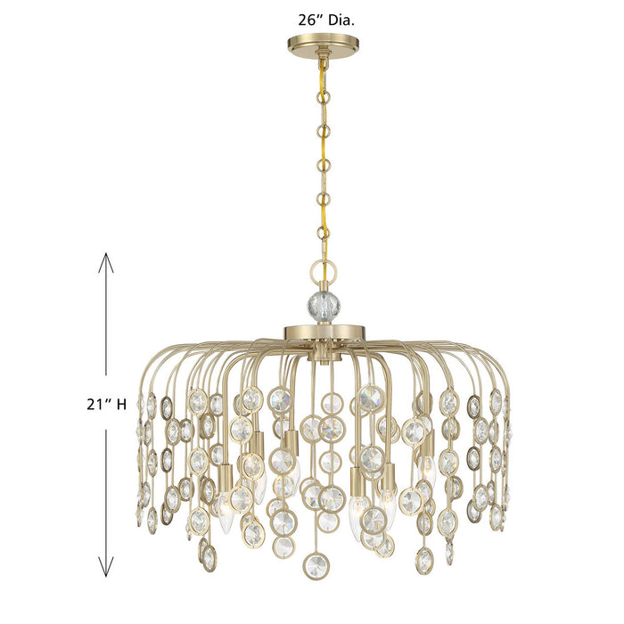 Savoy House 1-3598-6-127 Six Light Chandelier, Noble Brass