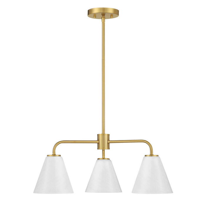 Savoy House 1-4013-3-322 Three Light Chandelier, Warm Brass