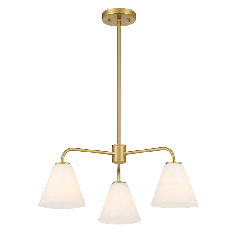 Savoy House 1-4013-3-322 Three Light Chandelier, Warm Brass