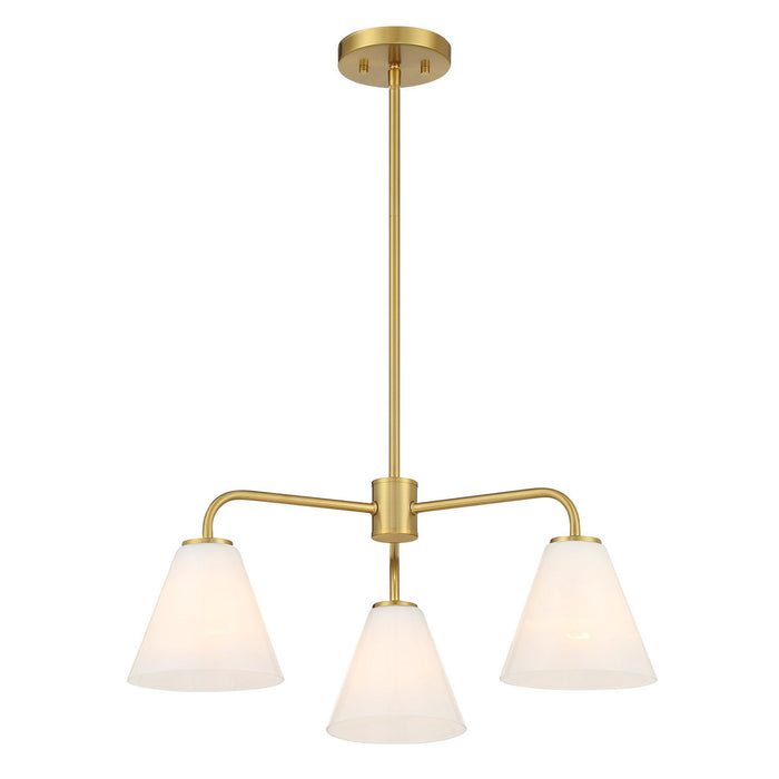 Savoy House 1-4013-3-322 Three Light Chandelier, Warm Brass