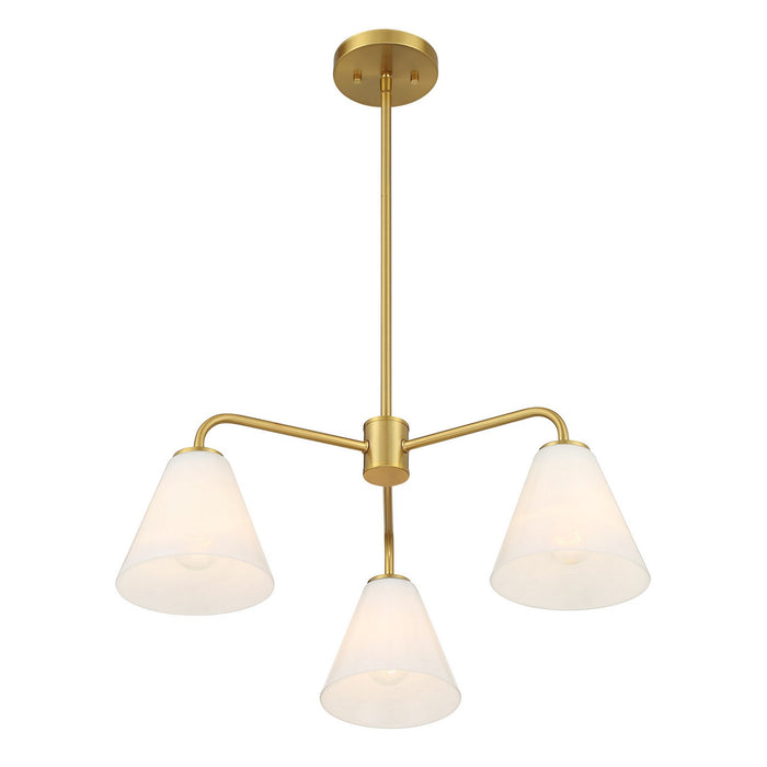 Savoy House 1-4013-3-322 Three Light Chandelier, Warm Brass