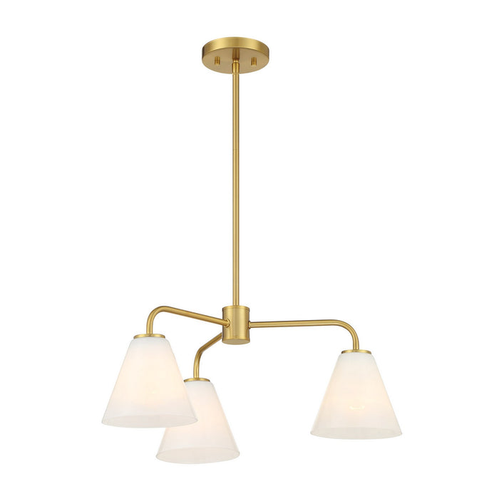 Savoy House 1-4013-3-322 Three Light Chandelier, Warm Brass