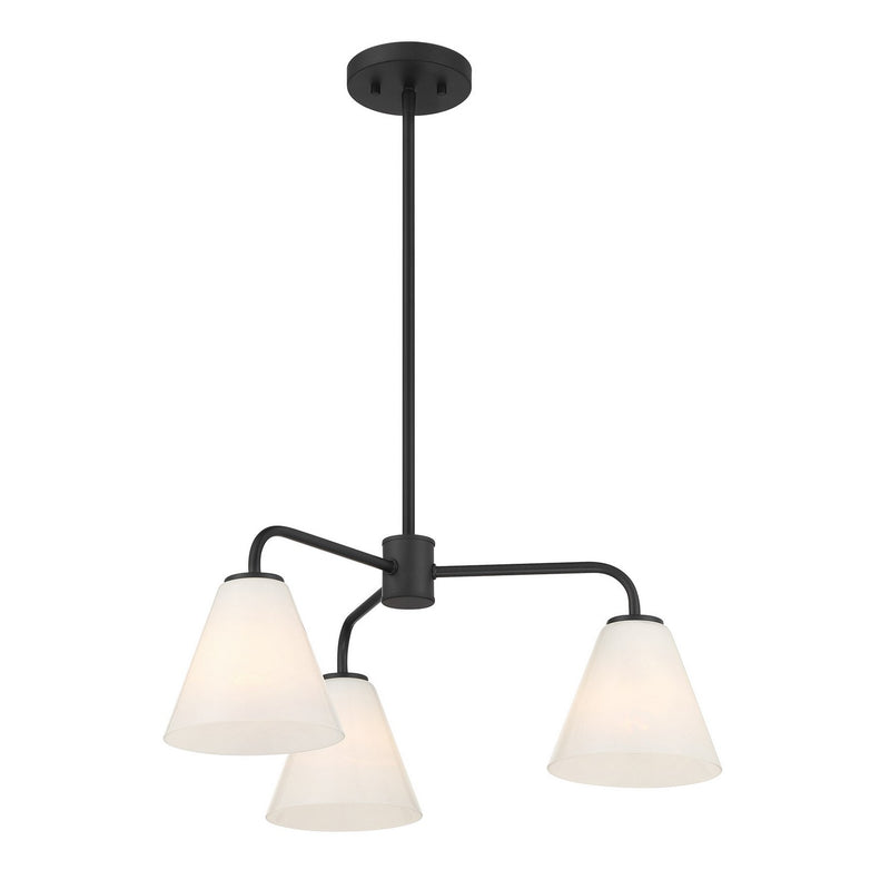 Savoy House 1-4013-3-89 Three Light Chandelier, Matte Black