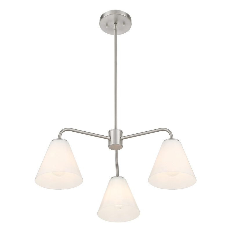Savoy House 1-4013-3-SN Three Light Chandelier, Satin Nickel