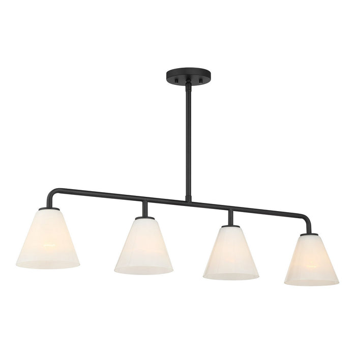Savoy House 1-4014-4-89 Four Light Linear Chandelier, Matte Black