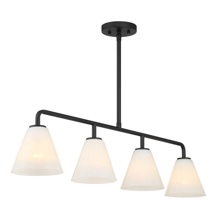 Savoy House 1-4014-4-89 Four Light Linear Chandelier, Matte Black